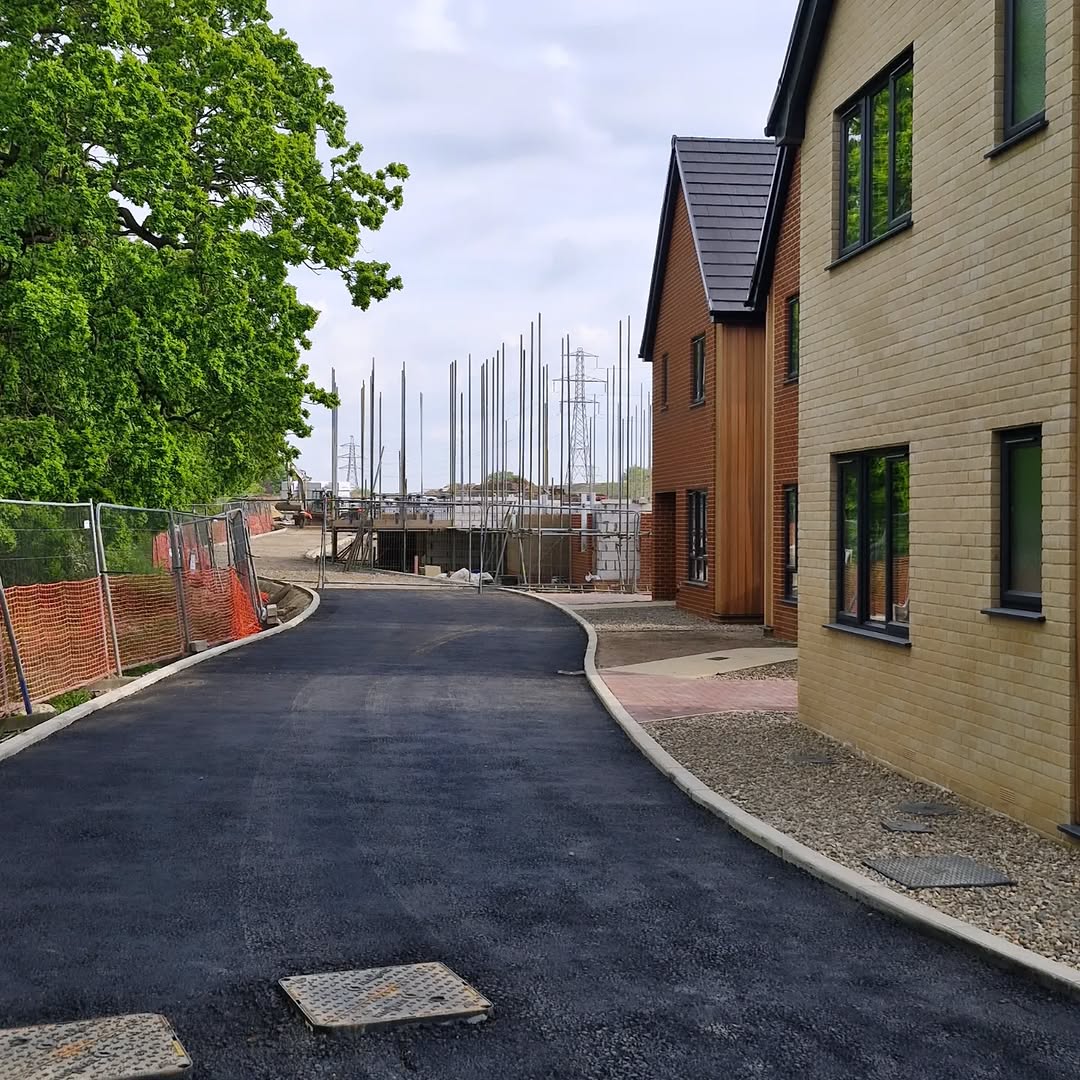 Construction progress on development site