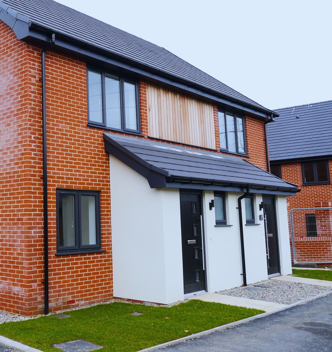 Finished two-bedroom house with brick and render exterior