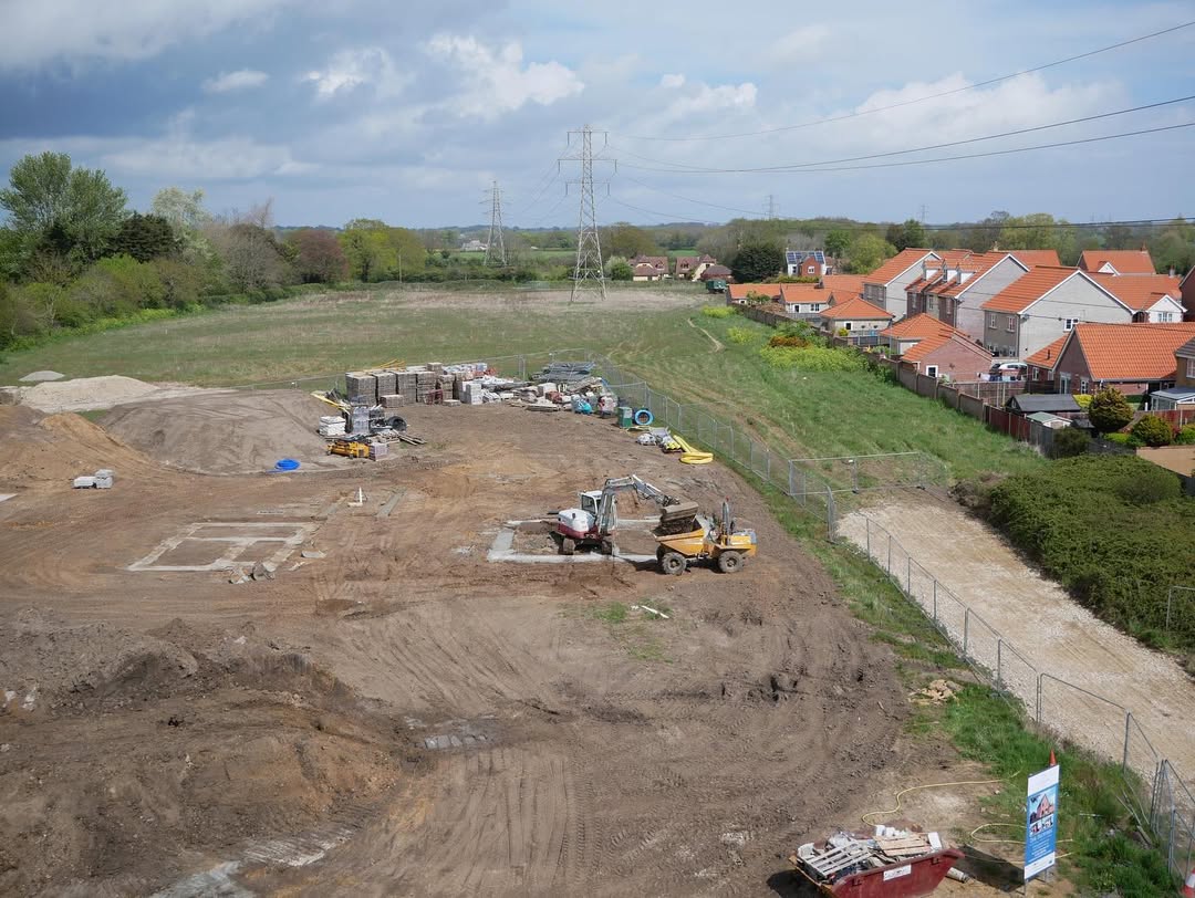 Aerial construction progress