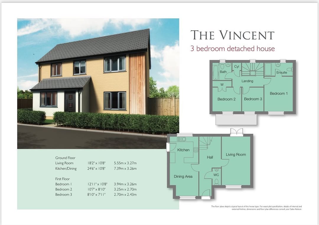 The Vincent — 3-bedroom detached house floor plan