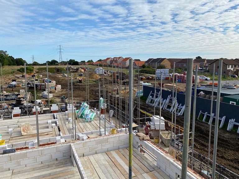 Roof truss framework taking shape