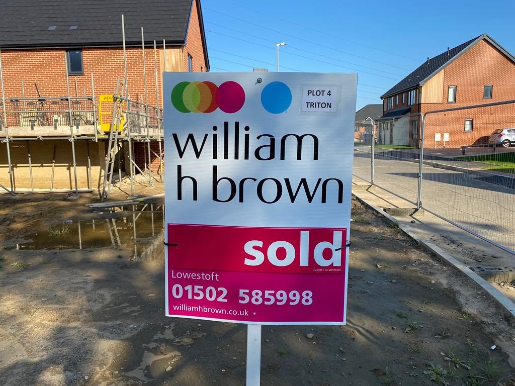 Sold sign — Plot 4 The Triton, William H Brown