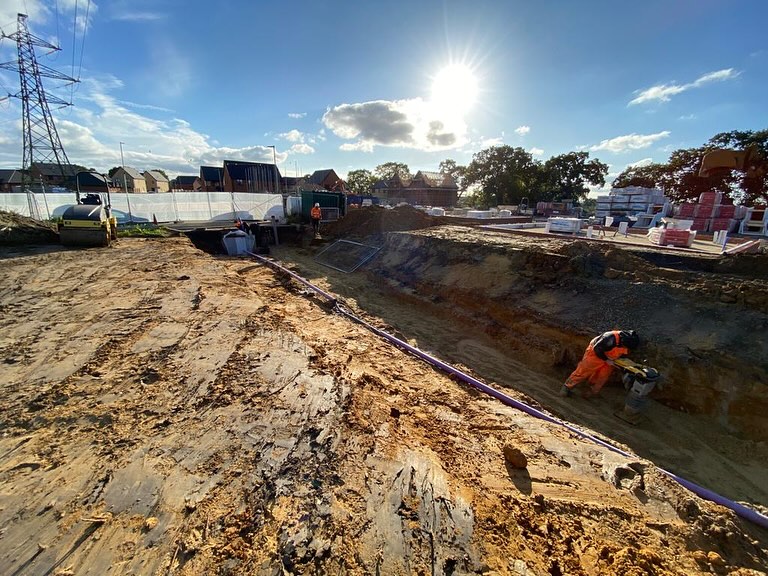 Drainage and utilities going in