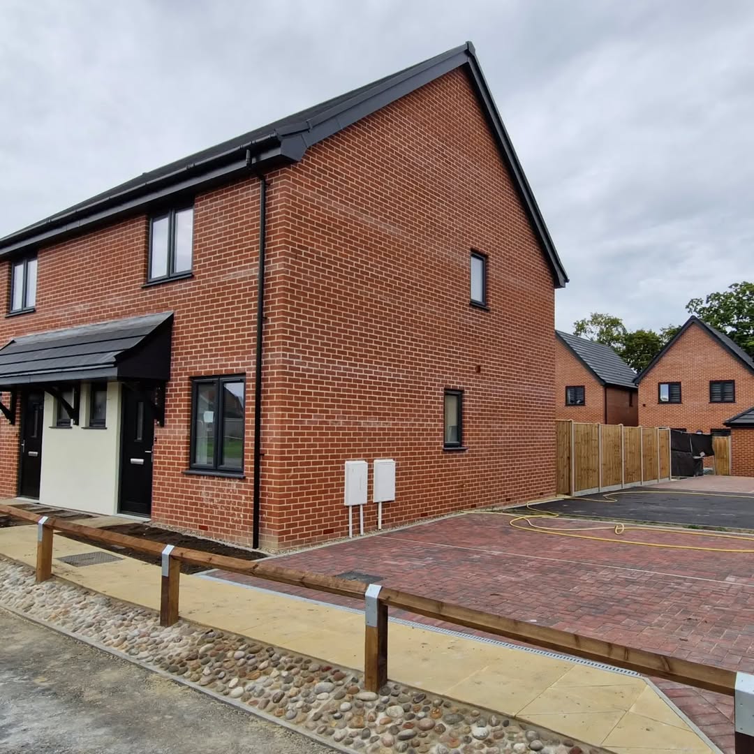 Newly completed semi-detached homes