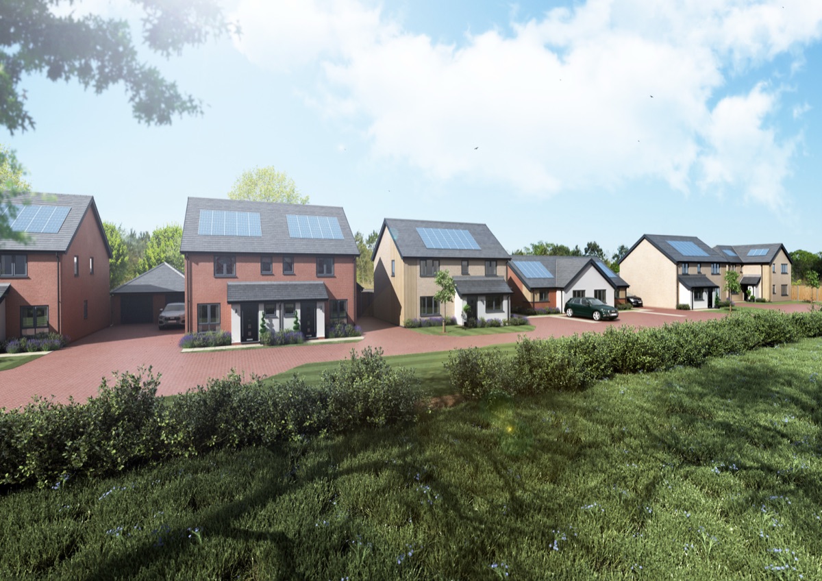 New build homes by Oldman Homes: Woods Meadow Phase 6 street scene in Oulton, Lowestoft, Suffolk
